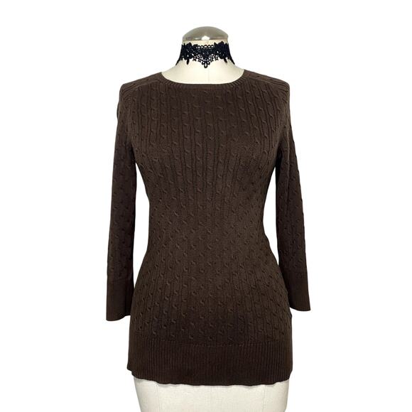 Beautiful VIntage 2000's Gap Brown Autumn Cable Knit Sweater - Picture 1 of 14
